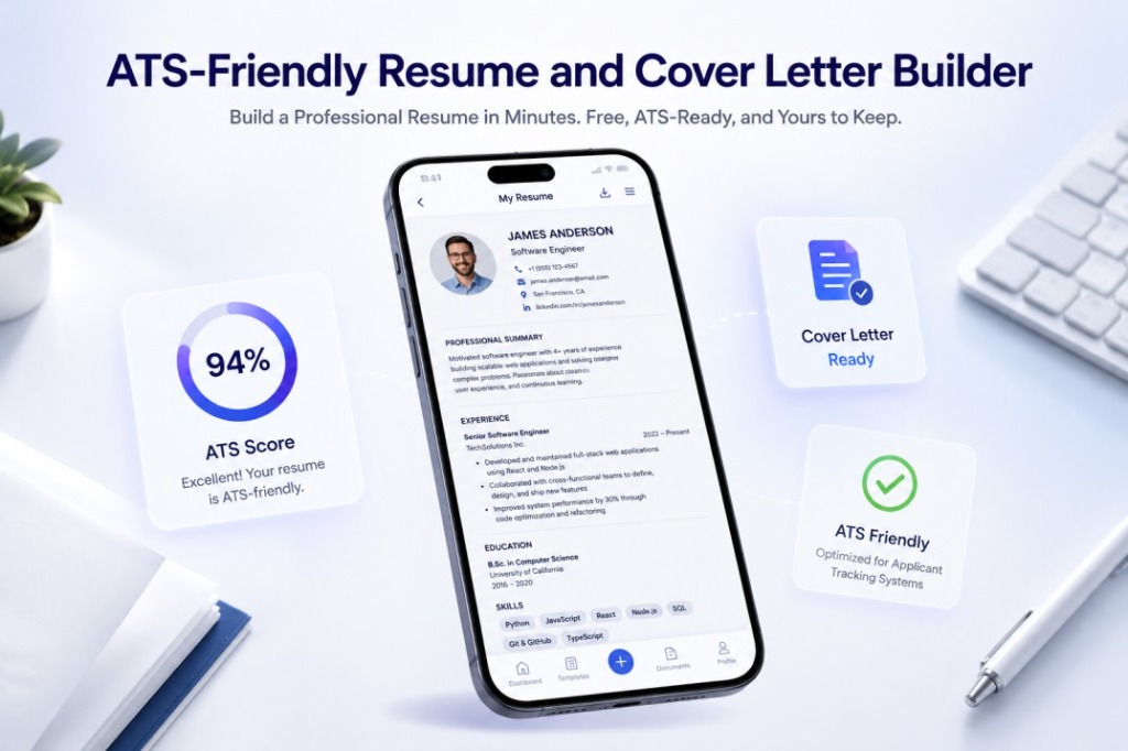 Zenvy CV — ATS-friendly resume and cover letter builder app, build a professional resume in minutes